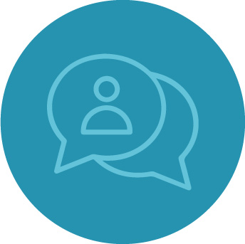 Grafik Icon für diesen Text: 1. Beratungsgespräch Wir besprechen Ihre Beschwerden, Vorgeschichte und ob die Therapie für Sie geeignet ist.